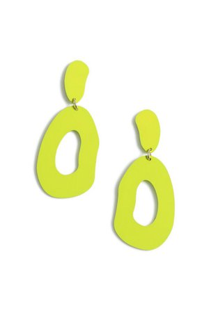 Lime Oval Drop Earrings | Topshop