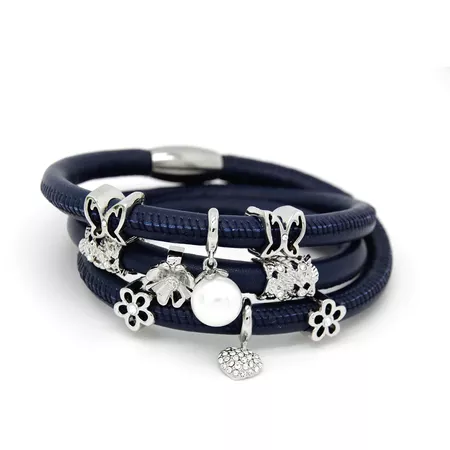 Fashion Jewelry Endless Bracelets 60cm Wrap Leather Bracelet with cute Lovely Silver Plated Charms Bracelet for Women EB087-in Charm Bracelets from Jewelry & Accessories on Aliexpress.com | Alibaba Group