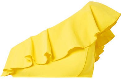 Arden One-shoulder Stretch-crepe Bikini Top - Bright yellow