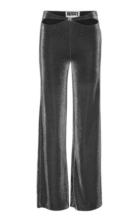 Cutout Metallic Jersey Wide-Leg Pants By Rotate | Moda Operandi