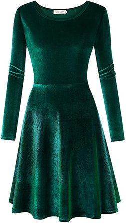 Amazon.com: Leadingstar Women's Velvet Wrist Sleeve Length A-Line Mini Dress (Burgundy, XL): Clothing