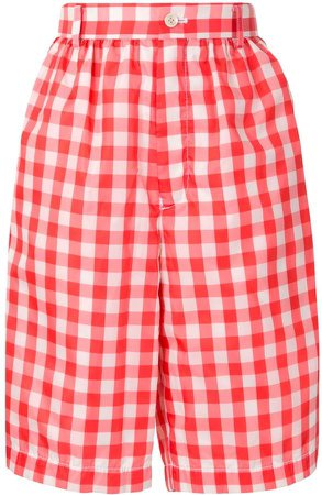 Gingham Checked Knee-Length Shorts