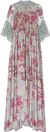 Grisha Floral Silk And Cotton Maxi Dress