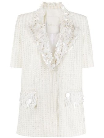 Shop white Loulou boxy fit embellished blazer with Express Delivery - Farfetch