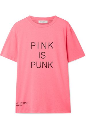 VALENTINO Pink is Punk printed cotton-jersey T-shirt