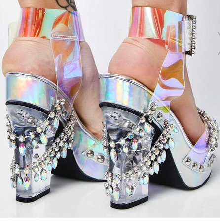 rhinestone platform heels