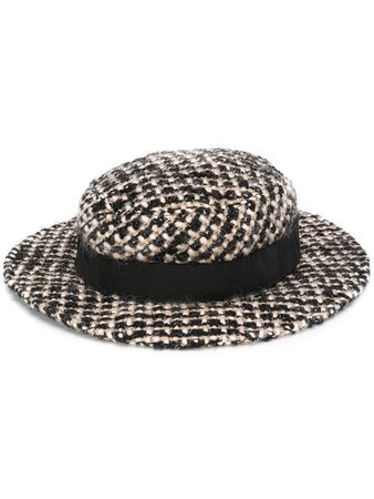 Chanel Vintage 1990's Woven Boater Hat - Farfetch