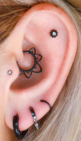 black ear piercings