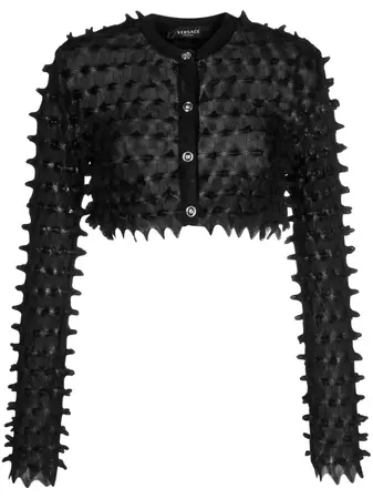 Versace spike-textured Cropped Cardigan - Farfetch