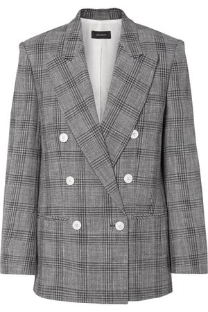 Isabel Marant | Deagan double-breasted checked cotton-blend blazer | NET-A-PORTER.COM