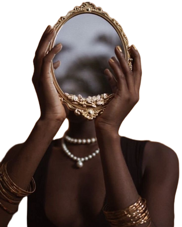 mirror romantic pearls girl
