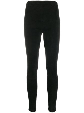 Manokhi Suede Skinny Trousers FW1920MANO186LEGGBLACKSUEDE Black | Farfetch