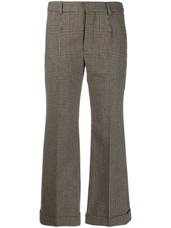 Saint Laurent houndstooth kick-flare cropped trousers - FARFETCH