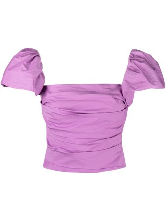 Pinko Cap Sleeve Draped Blouse - Farfetch