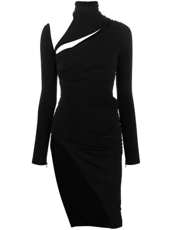 LaQuan Smith asymmetric-design long-sleeve Dress - Farfetch