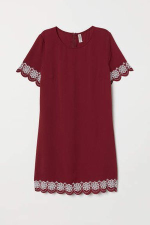 Short-sleeved Dress - Red