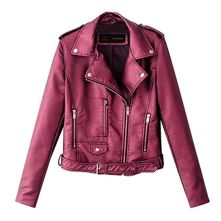 Amazon.com: Fuumiol Women's Zipper Faux Leather Jacket,Slim Fit Long Sleeve Pu Moto Biker Short Coat Cool Punk Jacket Outwear: Clothing
