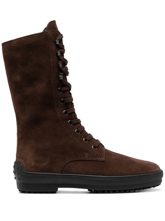 Tod's lace-up suede boots - FARFETCH