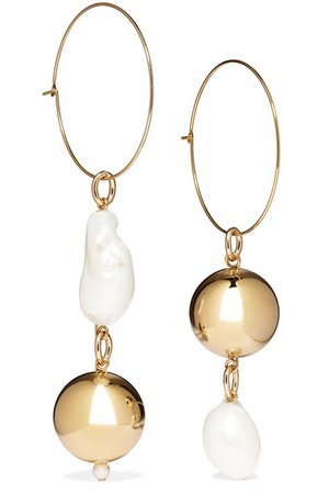 MOUNSER Pagoda Fruit gold-plated pearl earrings