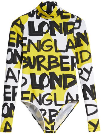 Burberry Graffiti Print Stretch Jersey Bodysuit $485 - Buy AW18 Online - Fast Global Delivery, Price