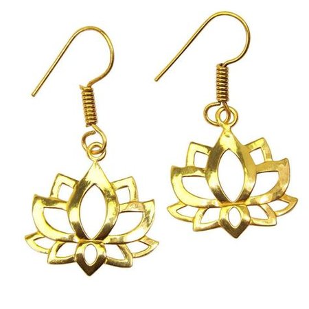 gold lotus flower earrings