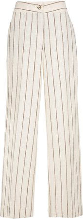 Blazé Milano Linette Pinstriped High-Rise Wide-Leg Pants Size: 00
