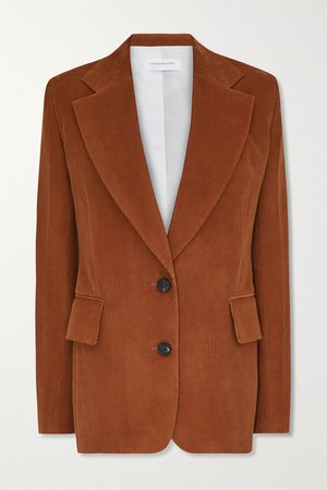 Brick Cotton-corduroy blazer | Victoria Beckham | NET-A-PORTER