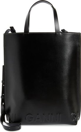 Ganni Medium Banner Recycled Leather Tote | Nordstrom