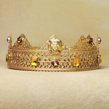 JORDAN Crown Men's, King Crown, Gold Topaz King Crown - olenagrin