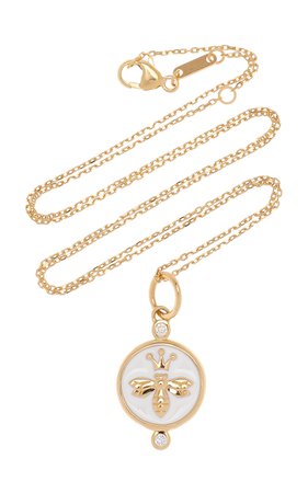 Queen Bee 18k Yellow Gold Enameled Diamond Necklace By Monica Rich Kosann | Moda Operandi