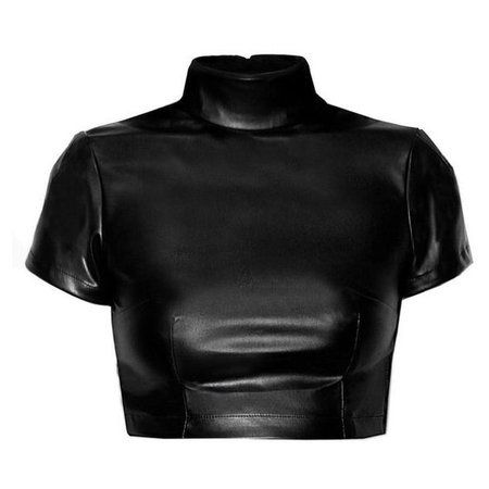 leather crop top