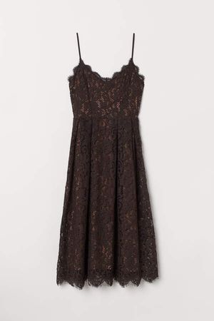 Lace Dress - Brown