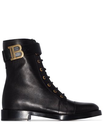 Balmain Ranger lace-up Leather Ankle Boots - Farfetch