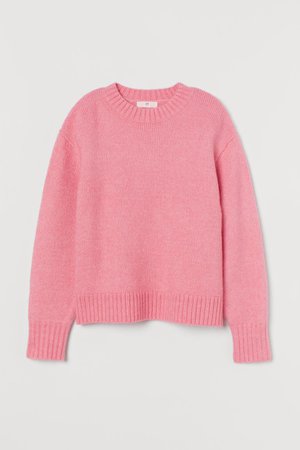 Stickad tröja - Rosa - DAM | H&M