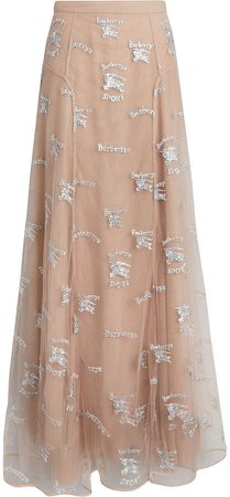 Equestrian Knight Embroidered Tulle Skirt