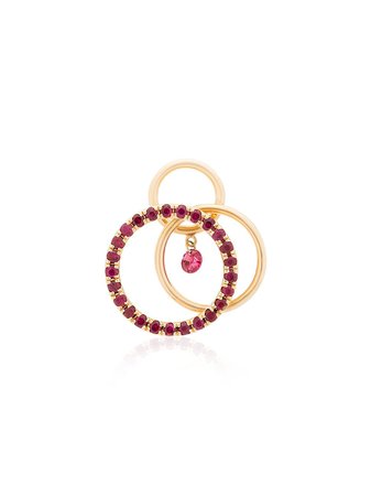 Shop Persée 18kt gold Tri Circle hoop earring with Express Delivery - FARFETCH
