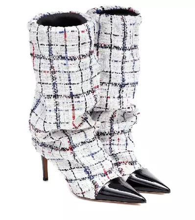 Alexandre Vauthier Laura Tweed Boots In White | ModeSens