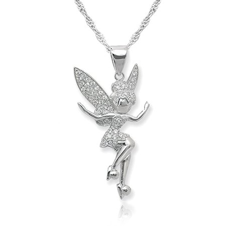 peter pan tinker bell necklace silver