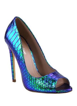 mermaid blue green scale heels