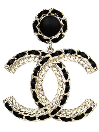 Chanel black earrings
