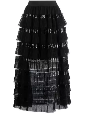 Maje sequin-embellished Tulle Skirt - Farfetch