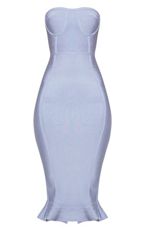 Olive Bandage Frill Hem Midi Dress. Dresses | PrettyLittleThing