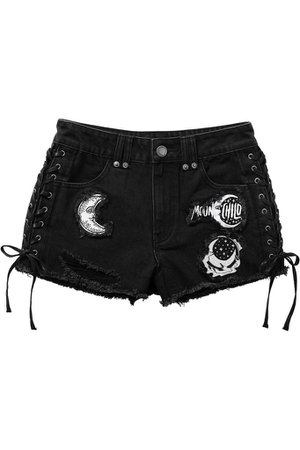 Many Moons Denim Shorts [B] | KILLSTAR - US Store