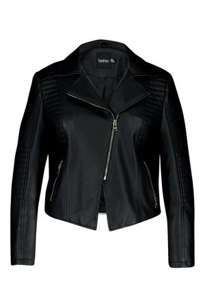 Plus Faux Leather Quilted Moto Jacket | boohoo