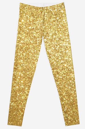 "Gold Glitter Sparkly Shiny Metallic Yellow " Leggings by podartist | Redbubble