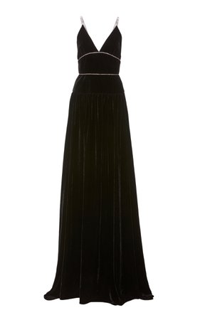 Exclusive Jasmine Crystal-Embellished Velvet Gown by Markarian | Moda Operandi