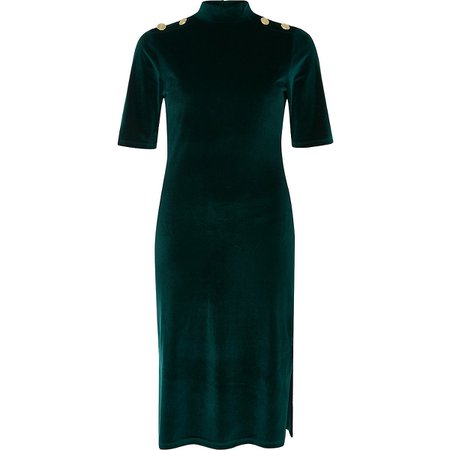 Green velvet high neck bodycon dress - Bodycon Dresses - Dresses - women