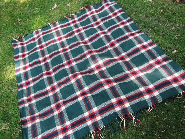Plaid WOOL blanket CAR RUG picnic 1940s 50s | Etsy