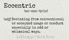 Meaning of word "eccentric"