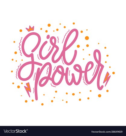 Girl power lettering phrase for postcard banner Vector Image